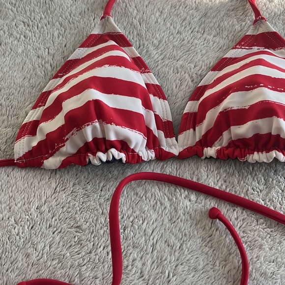String bikini top, USA flag, double sided, S-M, never worn - Picture 2 of 3